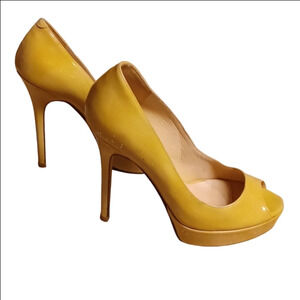 🐾Jimmy Choo Women's Yellow Peep Toe Heels